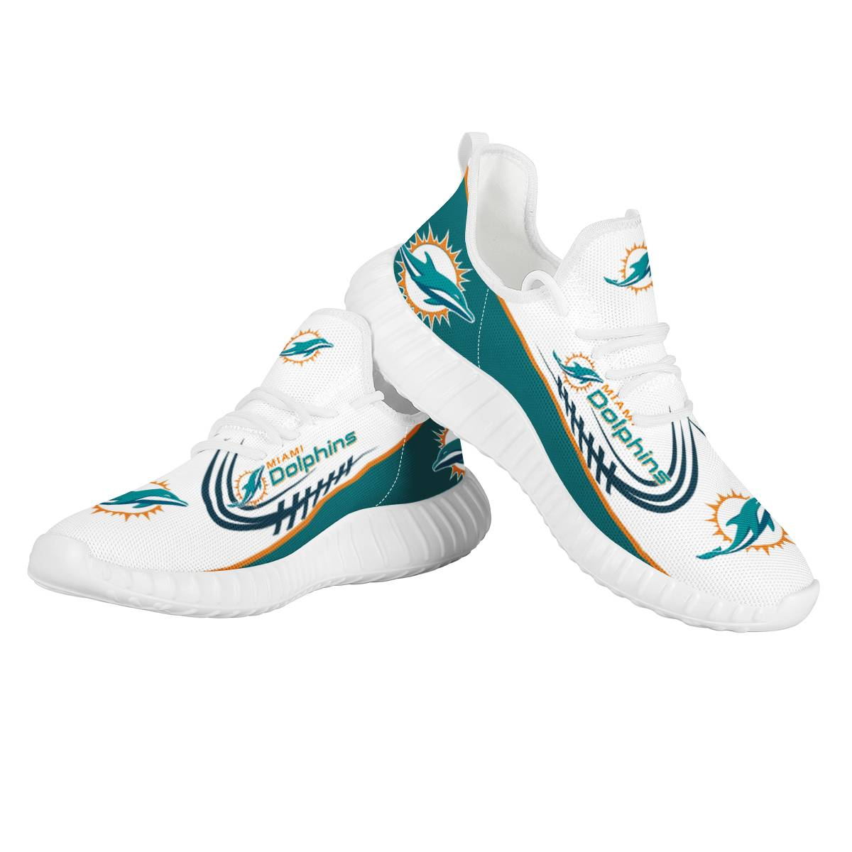 Men's Miami Dolphins Mesh Knit Sneakers/Shoes 009